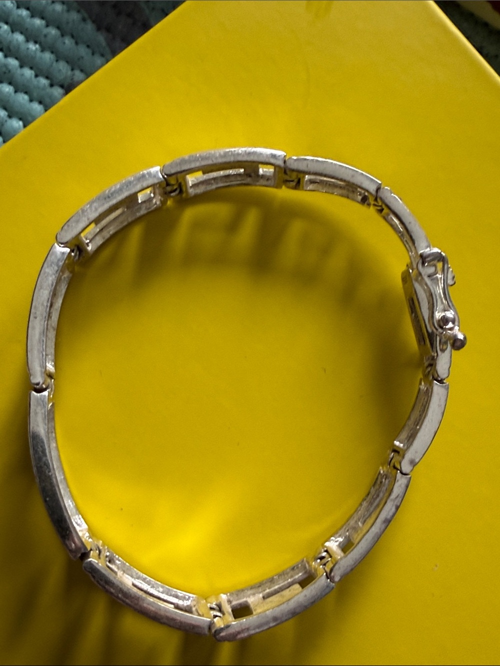 Vintage 925 Sterling Silver Geometric Link Bracelet – 24 Grams - Picture 3 of 4